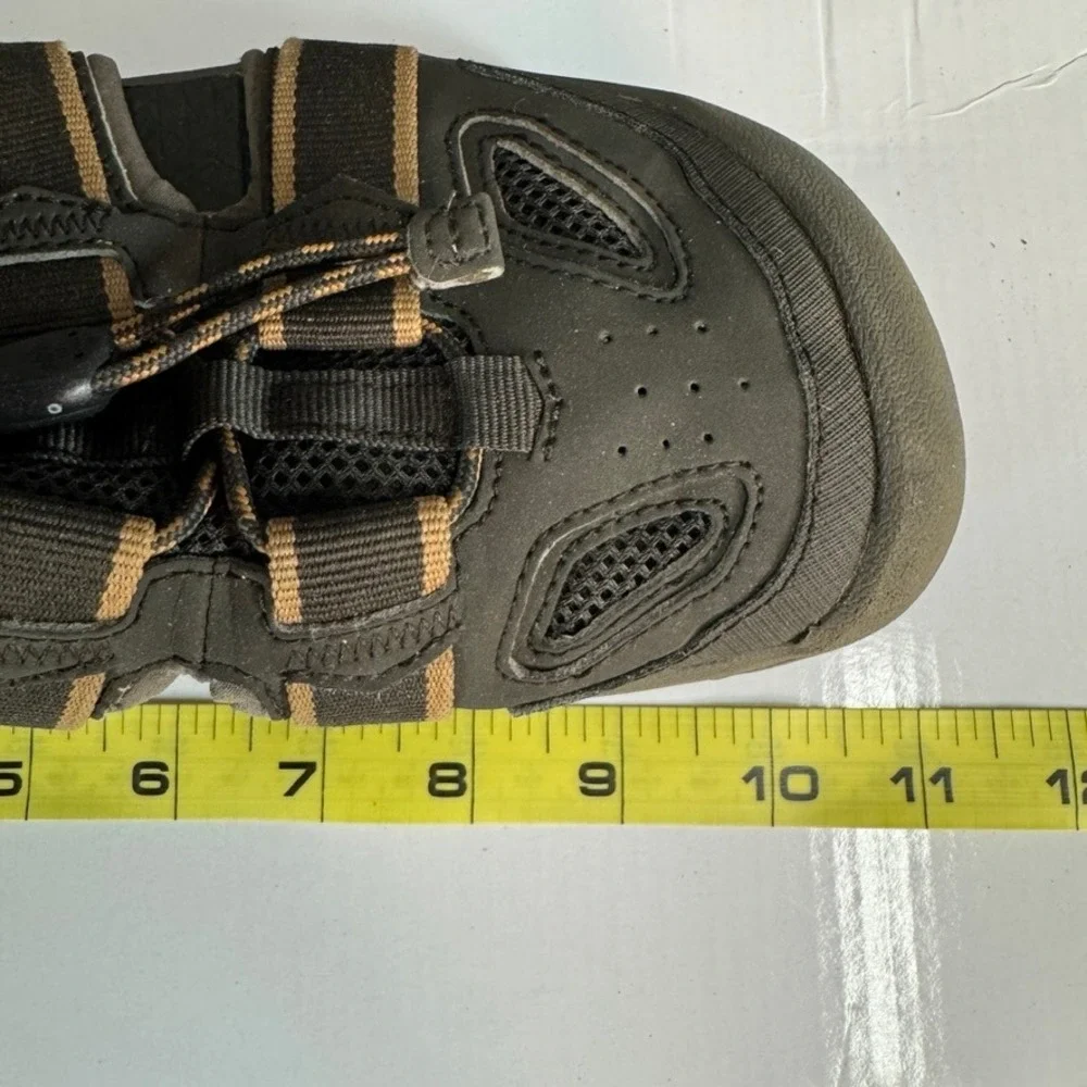 Teva Tanza Mens Closed Toe Hiking Sandals Olive Green Tan Water Shoes Size 8.5